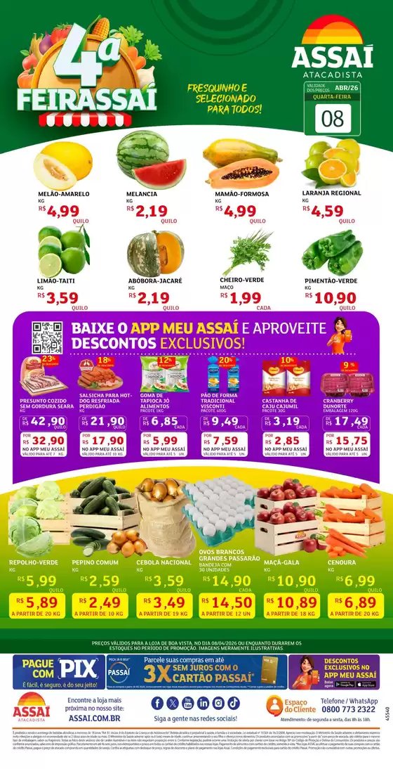 Catálogo Assaí Atacadista | Encarte Assaí Atacadista 45540-73 | 2026-04-08T00:00:00.000Z - 2026-04-08T00:00:00.000Z