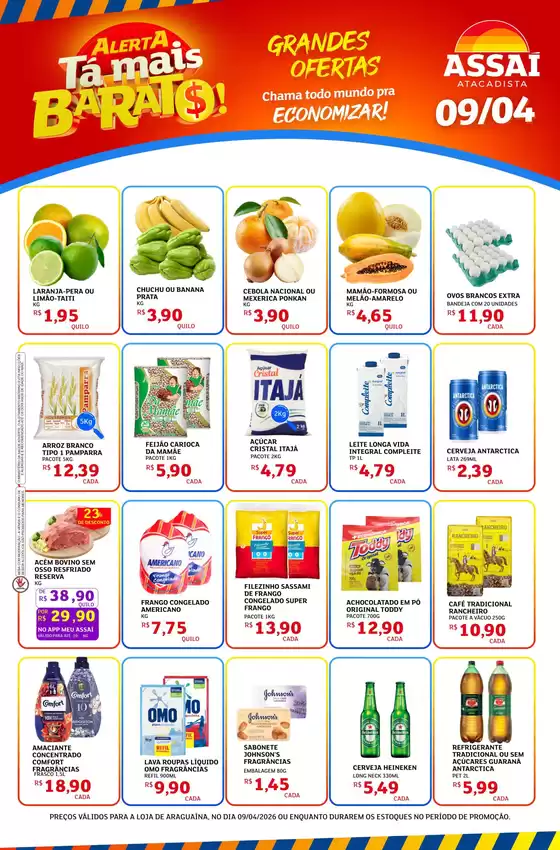 Catálogo Assaí Atacadista | Encarte Assaí Atacadista 46063-813 | 2026-04-09T00:00:00.000Z - 2026-04-09T00:00:00.000Z