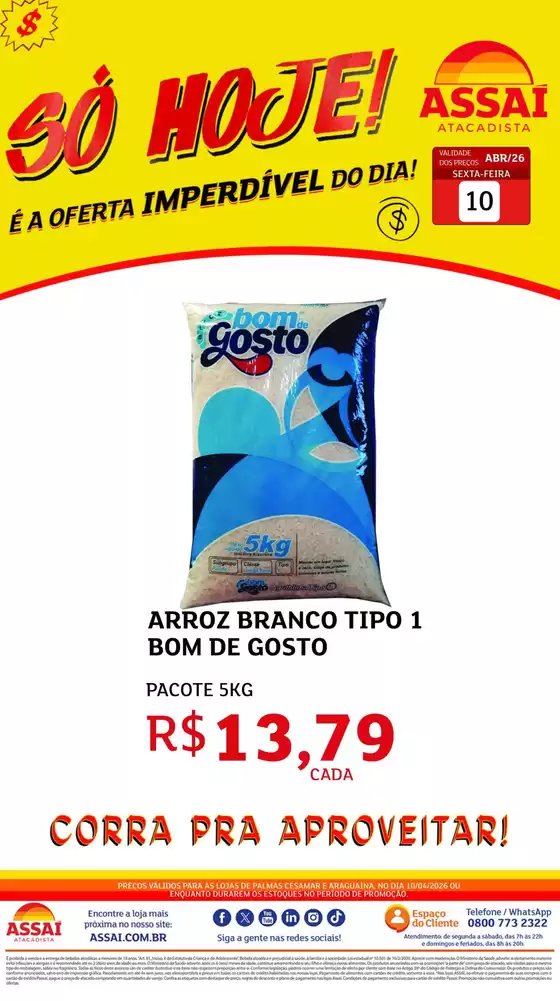 Catálogo Assaí Atacadista | Encarte Assaí Atacadista 46095-896 | 2026-04-10T00:00:00.000Z - 2026-04-10T00:00:00.000Z