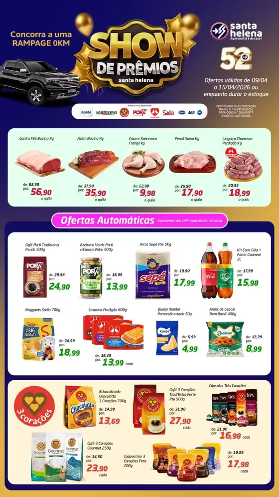Catálogo Supermercados Santa Helena | Show De Prêmios | 2026-04-10T00:00:00.000Z - 2026-04-15T00:00:00.000Z