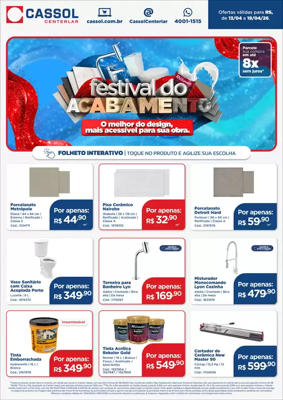 Catálogo Cassol | Nossas melhores ofertas para você | 2026-04-13T00:00:00.000Z - 2026-04-19T00:00:00.000Z