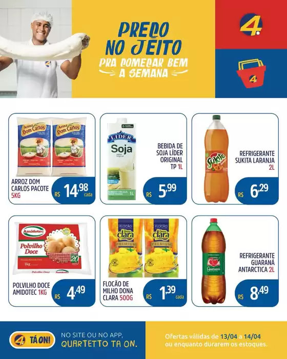 Catálogo Quartetto Supermercados | Encarte Quartetto Supermercados | 2026-04-13T00:00:00.000Z - 2026-04-14T00:00:00.000Z
