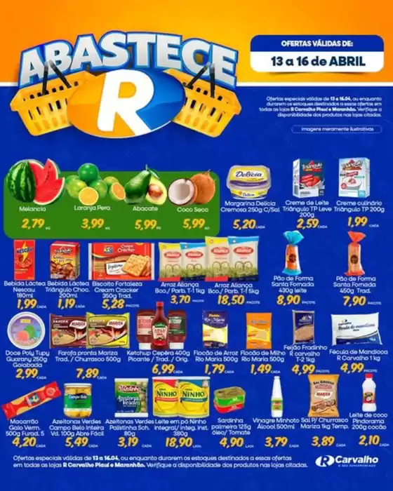 Catálogo R Carvalho Supermercado | Abastece R | 2026-04-14T00:00:00.000Z - 2026-04-16T00:00:00.000Z
