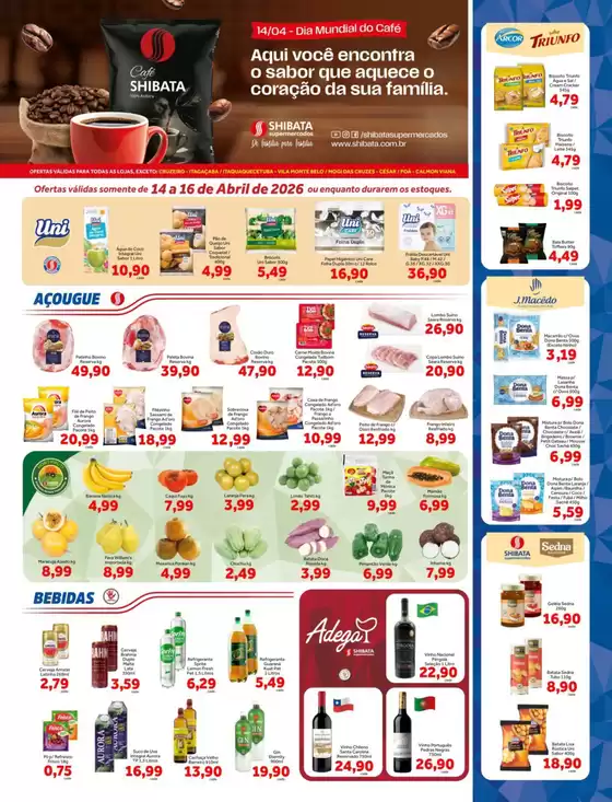 Catálogo Shibata Supermercados | Encarte Shibata Supermercados | 2026-04-14T00:00:00.000Z - 2026-04-16T00:00:00.000Z