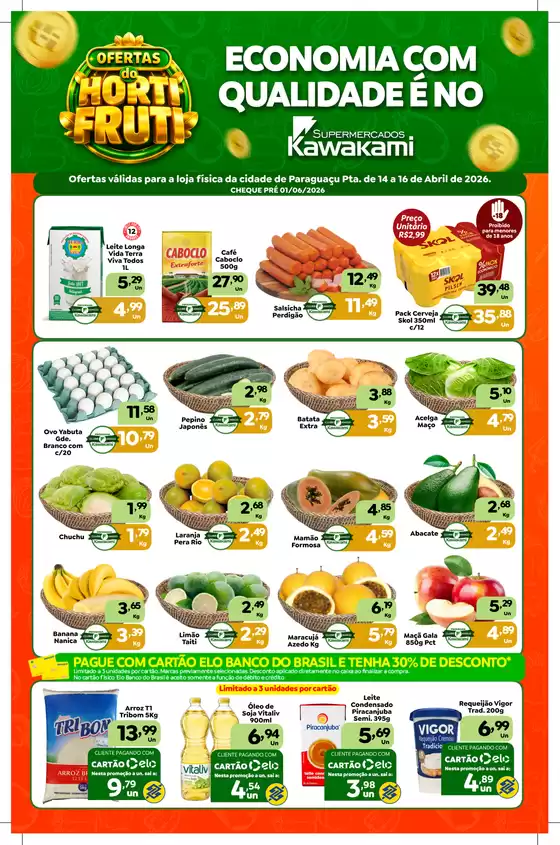 Catálogo Supermercados Kawakami | Ofertas - Paraguaçu Paulista | 2026-04-14T00:00:00.000Z - 2026-04-16T00:00:00.000Z
