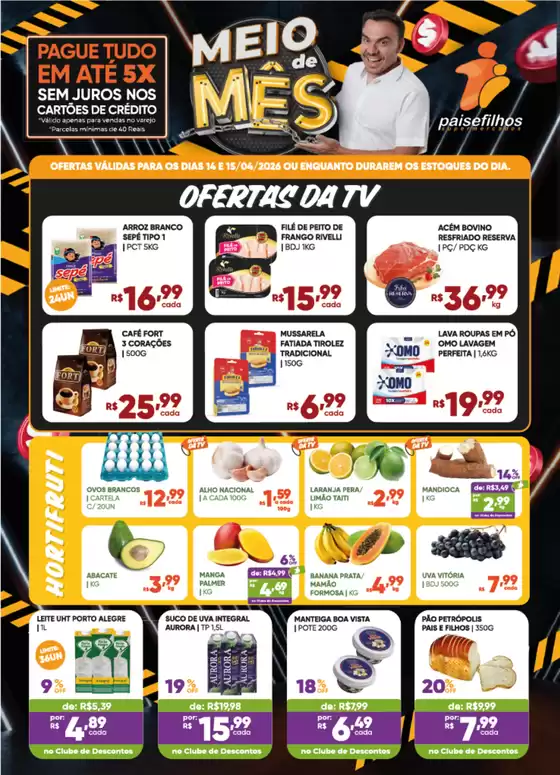 Catálogo Pais e Filhos Supermercados | Encarte Pais e Filhos Supermercados | 2026-04-14T00:00:00.000Z - 2026-04-15T00:00:00.000Z