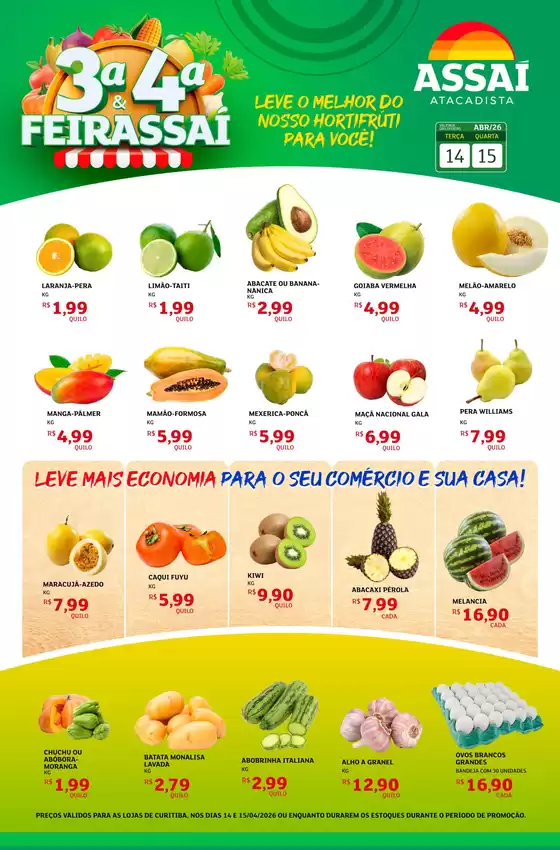 Catálogo Assaí Atacadista | Encarte Assaí Atacadista 45909-120 | 2026-04-14T00:00:00.000Z - 2026-04-15T00:00:00.000Z