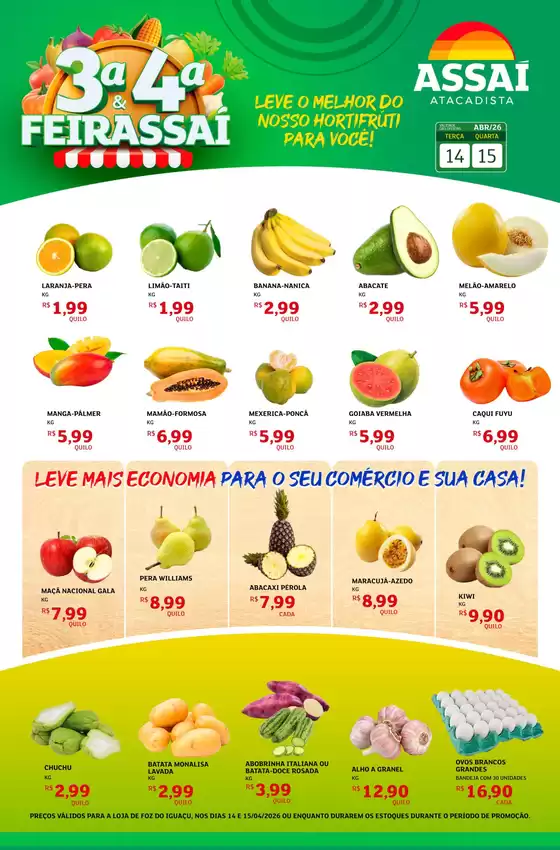 Catálogo Assaí Atacadista | Encarte Assaí Atacadista 45909-352 | 2026-04-14T00:00:00.000Z - 2026-04-15T00:00:00.000Z