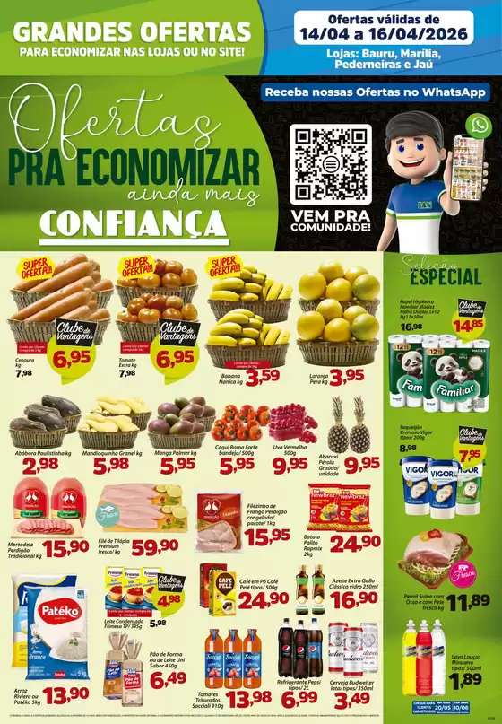 Catálogo Confiança Supermercados | Tabloide rede 1404 2026 WPP | 2026-04-14T00:00:00.000Z - 2026-04-16T00:00:00.000Z