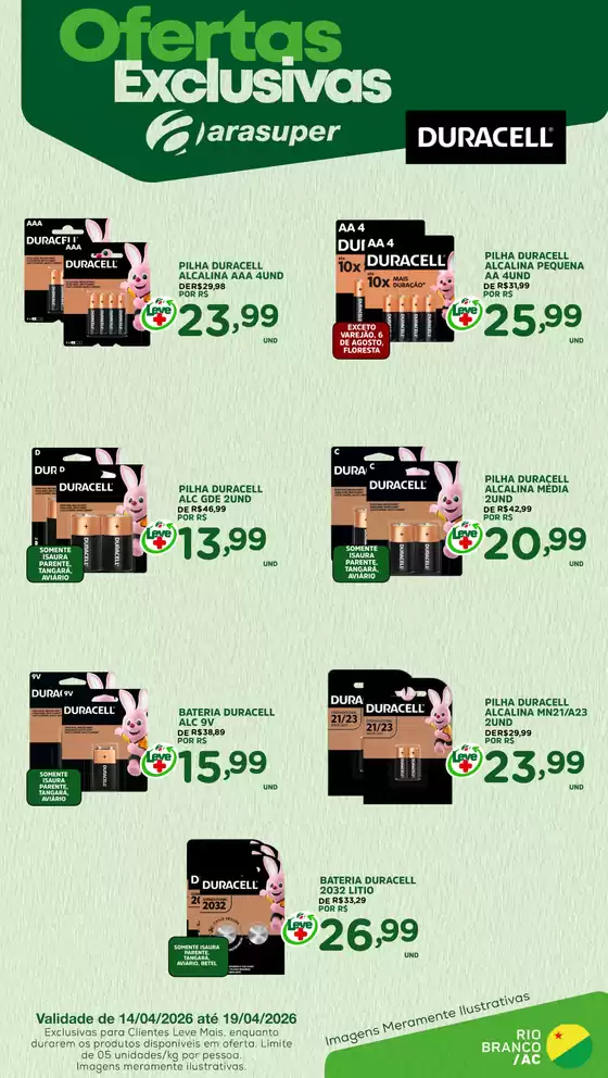 Catálogo Araújo Supermercados | EXCLUSIVA DURACELL | 2026-04-14T00:00:00.000Z - 2026-04-19T00:00:00.000Z