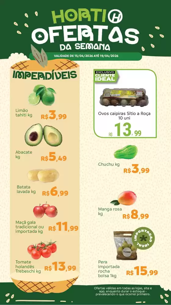 Catálogo Hiperideal Supermercados | Melhores ofertas para compradores econômicos | 2026-04-15T00:00:00.000Z - 2026-04-19T00:00:00.000Z
