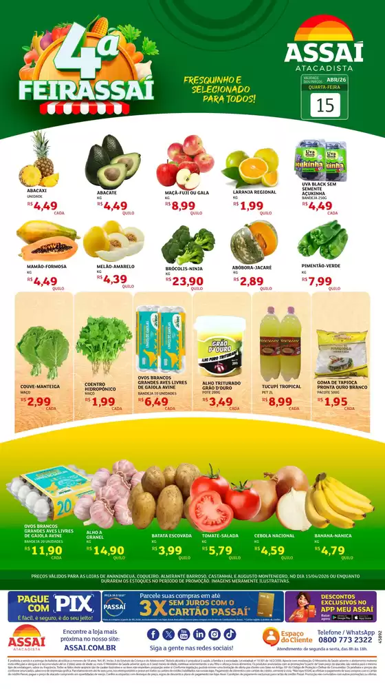 Catálogo Assaí Atacadista | Encarte Assaí Atacadista 45892-63 | 2026-04-15T00:00:00.000Z - 2026-04-15T00:00:00.000Z
