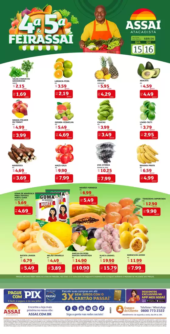 Catálogo Assaí Atacadista em Prado | Encarte Assaí Atacadista 45999-588 | 2026-04-15T00:00:00.000Z - 2026-04-16T00:00:00.000Z