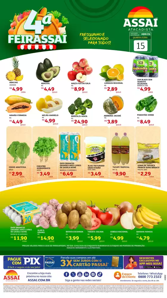 Catálogo Assaí Atacadista em Moreilândia | Encarte Assaí Atacadista 45892-64 | 2026-04-15T00:00:00.000Z - 2026-04-15T00:00:00.000Z