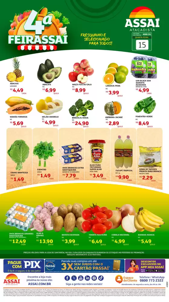 Catálogo Assaí Atacadista em Moreilândia | Encarte Assaí Atacadista 45892-65 | 2026-04-15T00:00:00.000Z - 2026-04-15T00:00:00.000Z