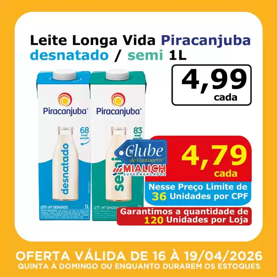 Catálogo Mialich Supermercados | Ótima oferta para todos os clientes | 2026-04-16T00:00:00.000Z - 2026-04-19T00:00:00.000Z