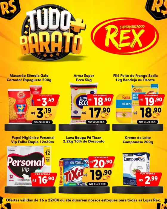 Catálogo Supermercados Rex | Ampla seleção de ofertas | 2026-04-16T00:00:00.000Z - 2026-04-22T00:00:00.000Z