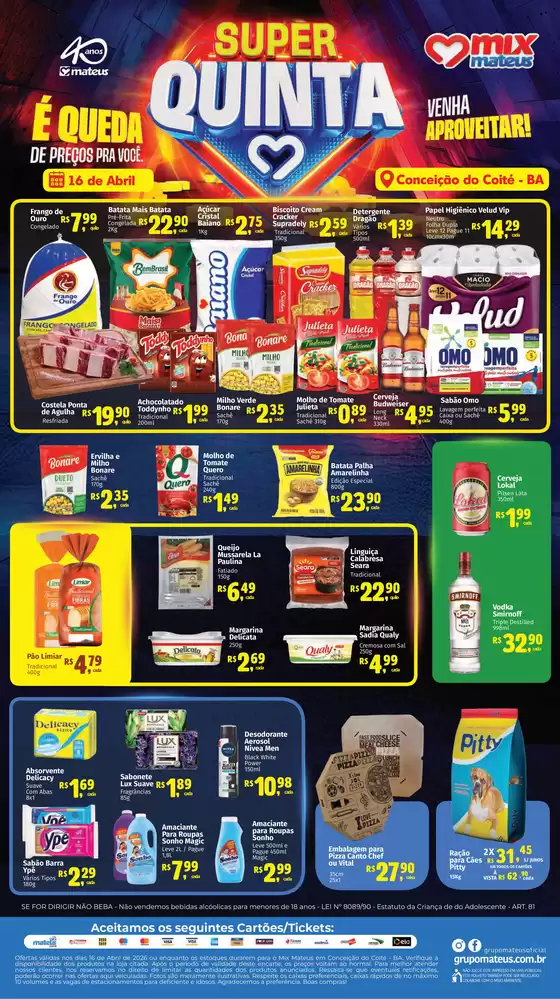 Catálogo Supermercados Mateus | Super Quinta | 2026-04-16T00:00:00.000Z - 2026-04-16T00:00:00.000Z