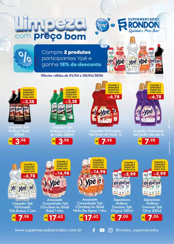 Catálogo Supermercados Rondon | Ótima oferta para todos os clientes | 2026-04-01T00:00:00.000Z - 2026-04-30T00:00:00.000Z