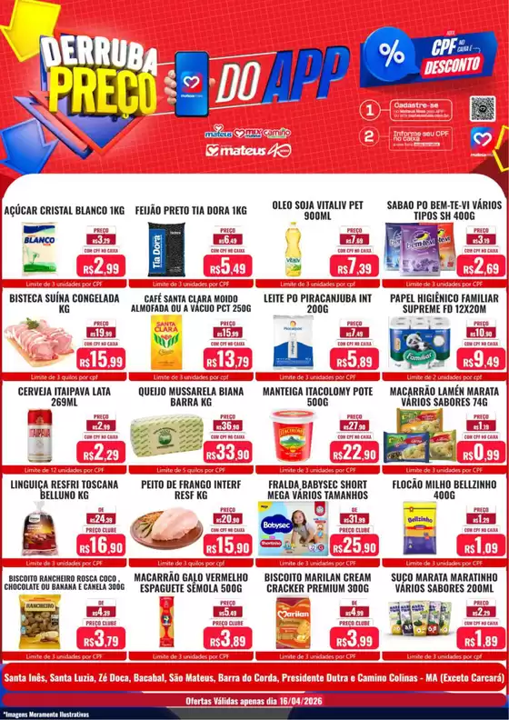 Catálogo Supermercados Mateus | Derruba Preço | 2026-04-16T00:00:00.000Z - 2026-04-16T00:00:00.000Z