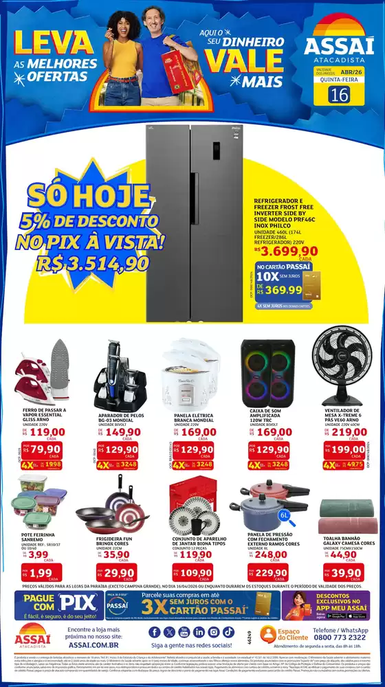 Catálogo Assaí Atacadista | Encarte Assaí Atacadista 46332-137 | 2026-04-16T00:00:00.000Z - 2026-04-16T00:00:00.000Z