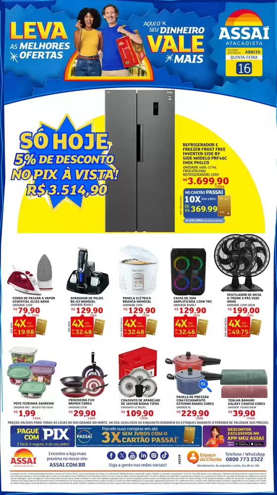 Catálogo Assaí Atacadista | Encarte Assaí Atacadista 46332-564 | 2026-04-16T00:00:00.000Z - 2026-04-16T00:00:00.000Z