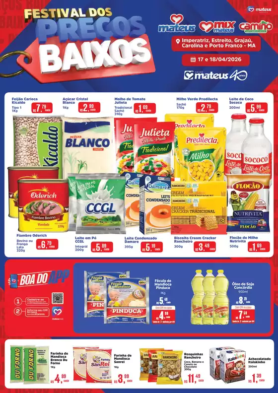 Catálogo Supermercados Mateus | Festival de Preços Baixos | 2026-04-16T00:00:00.000Z - 2026-04-18T00:00:00.000Z