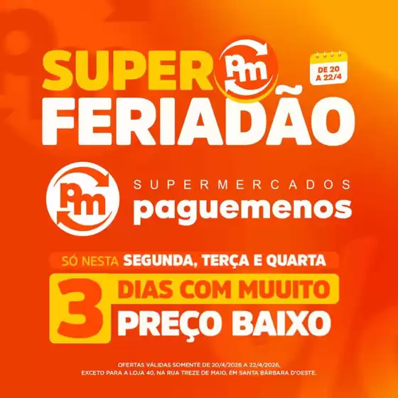 Catálogo Supermercados Pague Menos | Encarte Supermercados Pague Menos | 2026-04-20T00:00:00.000Z - 2026-04-22T00:00:00.000Z