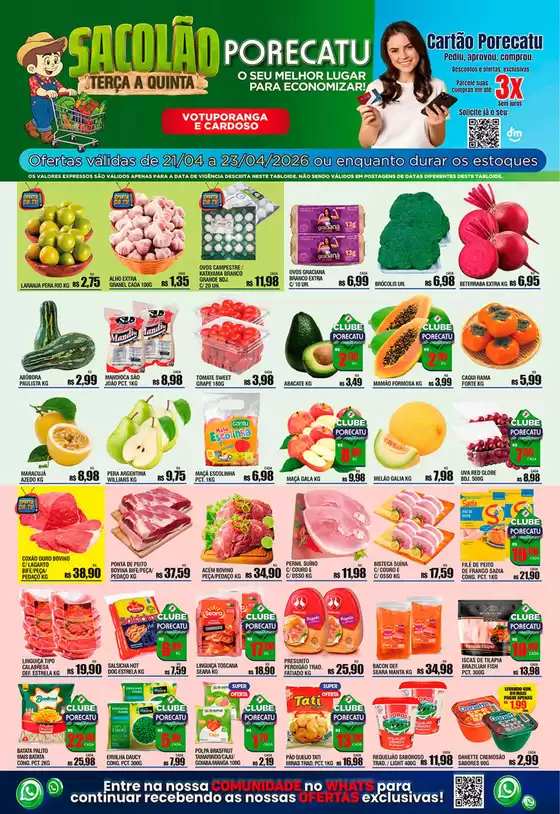 Catálogo Supermercado Porecatu | Tabloide De Ofertasvotuporanga E Cardoso | 2026-04-21T00:00:00.000Z - 2026-04-23T00:00:00.000Z