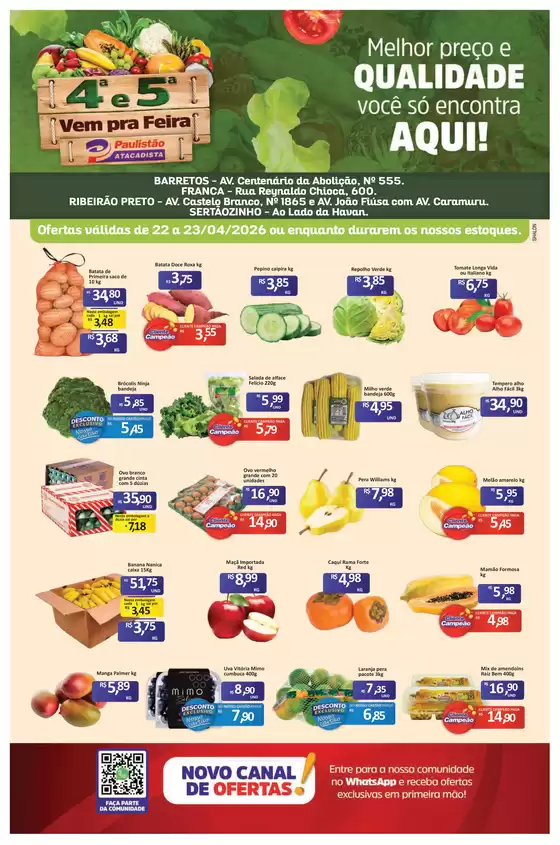 Catálogo Paulistão Atacadista | Descubra ofertas atraentes | 2026-04-22T00:00:00.000Z - 2026-04-23T00:00:00.000Z