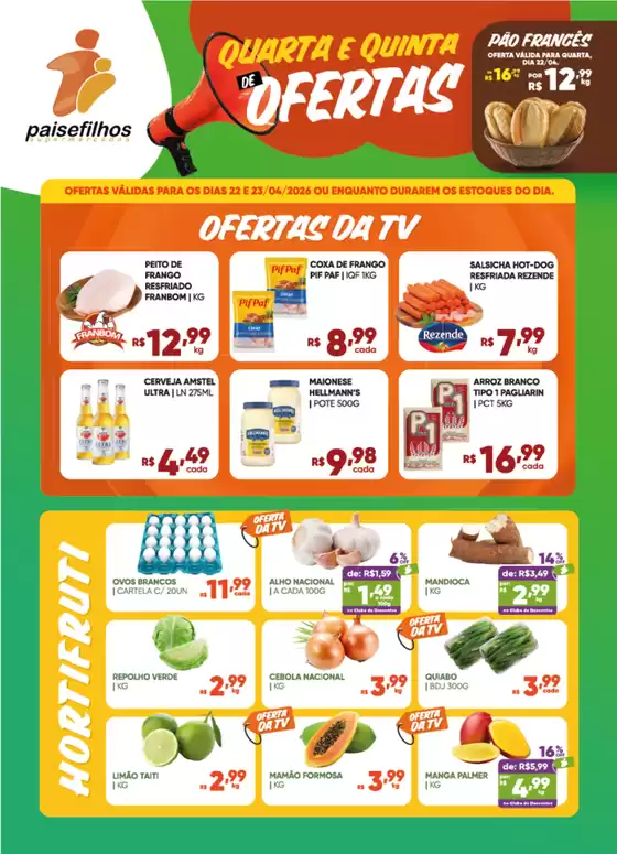 Catálogo Pais e Filhos Supermercados | Encarte Pais e Filhos Supermercados | 2026-04-22T00:00:00.000Z - 2026-04-23T00:00:00.000Z