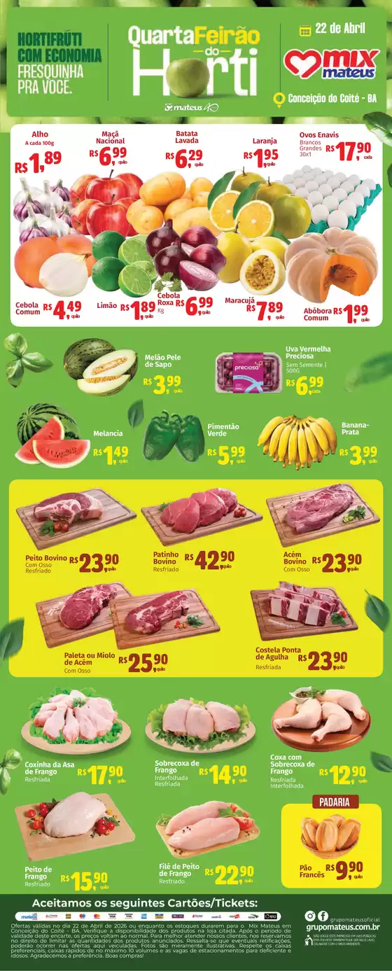 Catálogo Supermercados Mateus | Quarta do Hortifruti | 2026-04-22T00:00:00.000Z - 2026-04-22T00:00:00.000Z