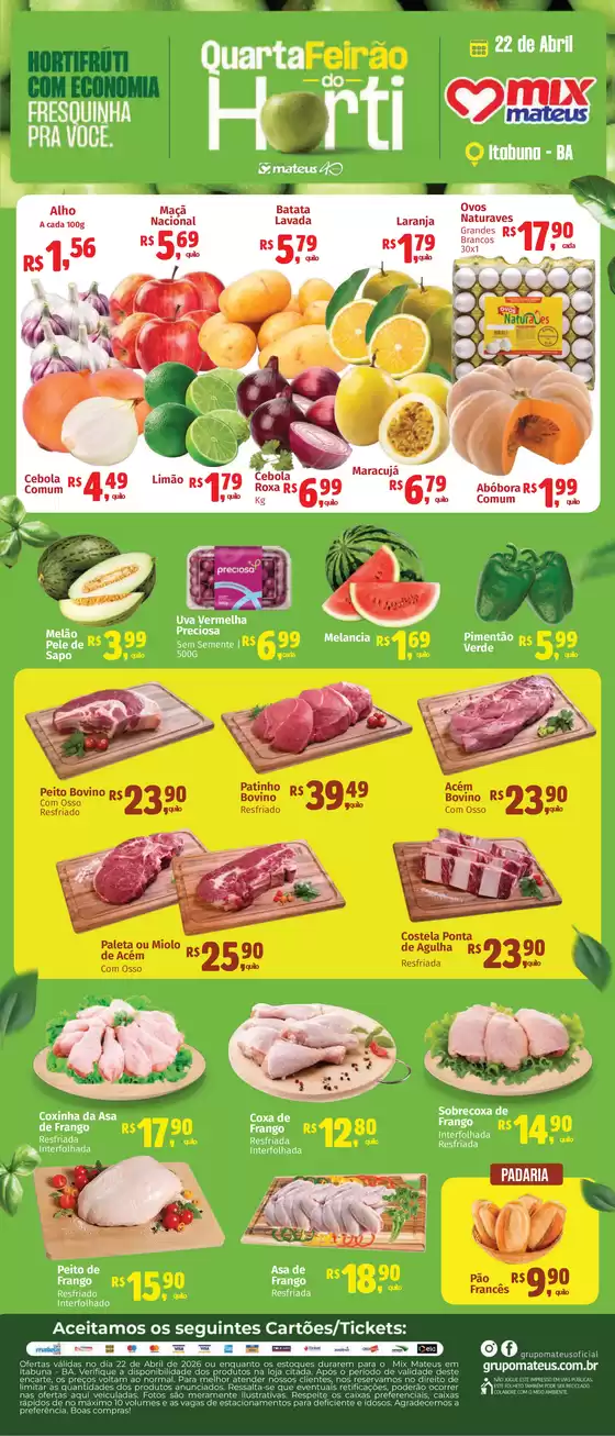 Catálogo Supermercados Mateus | Quarta do hort | 2026-04-22T00:00:00.000Z - 2026-04-22T00:00:00.000Z