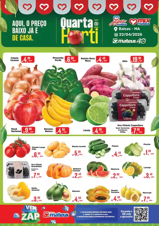 Catálogo Supermercados Mateus | Quarta do Hortifruti | 2026-04-22T00:00:00.000Z - 2026-04-22T00:00:00.000Z
