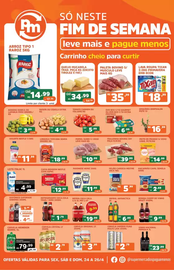 Catálogo Supermercados Pague Menos | Tabloide cluster2 digital2 E5VMS7D | 2026-04-24T00:00:00.000Z - 2026-04-26T00:00:00.000Z