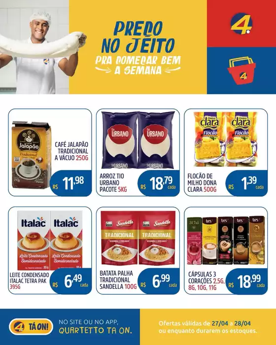 Catálogo Quartetto Supermercados | Encarte Quartetto Supermercados | 2026-04-27T00:00:00.000Z - 2026-04-28T00:00:00.000Z