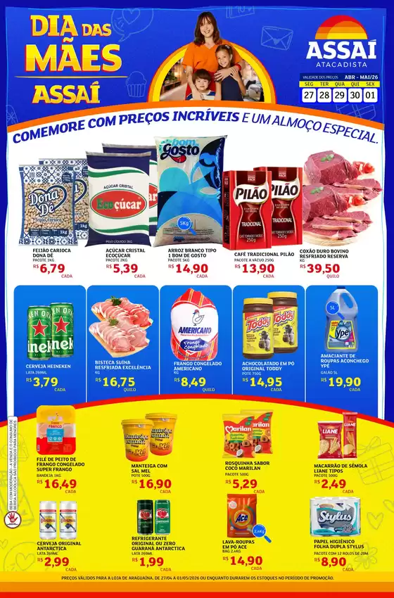 Catálogo Assaí Atacadista em Caieiras | Encarte Assaí Atacadista 46162-813 | 2026-04-27T00:00:00.000Z - 2026-05-01T00:00:00.000Z