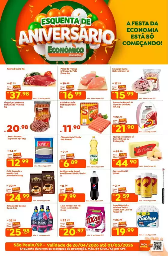Catálogo Econômico Atacadão | Tabloide Econômico Atacadão - SP | 2026-04-28T00:00:00.000Z - 2026-05-01T00:00:00.000Z