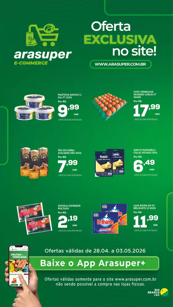 Catálogo Araújo Supermercados | OFERTAS E-COMMERCE | 2026-04-28T00:00:00.000Z - 2026-05-03T00:00:00.000Z