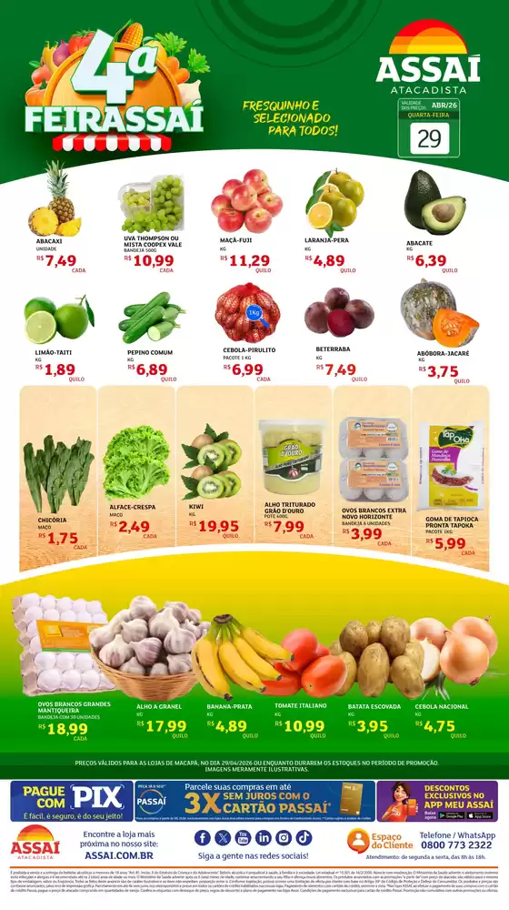 Catálogo Assaí Atacadista em Conselheiro Lafaiete | Encarte Assaí Atacadista 45895-442 | 2026-04-29T00:00:00.000Z - 2026-04-29T00:00:00.000Z