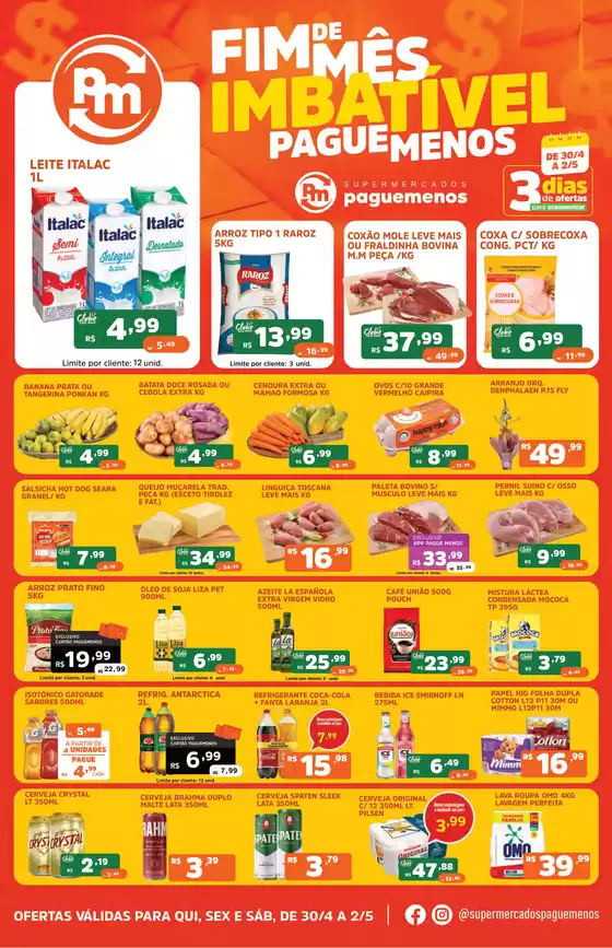 Catálogo Supermercados Pague Menos | Tabloide fmi digital | 2026-04-30T00:00:00.000Z - 2026-05-02T00:00:00.000Z