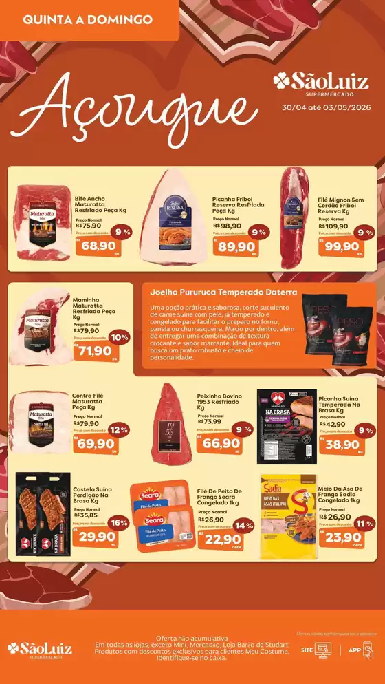 Catálogo Mercadinhos São Luiz em Garanhuns | Açougue | 2026-04-30T00:00:00.000Z - 2026-05-03T00:00:00.000Z