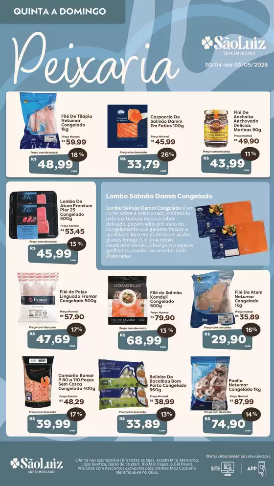 Catálogo Mercadinhos São Luiz em Garanhuns | Peixaria | 2026-04-30T00:00:00.000Z - 2026-05-03T00:00:00.000Z