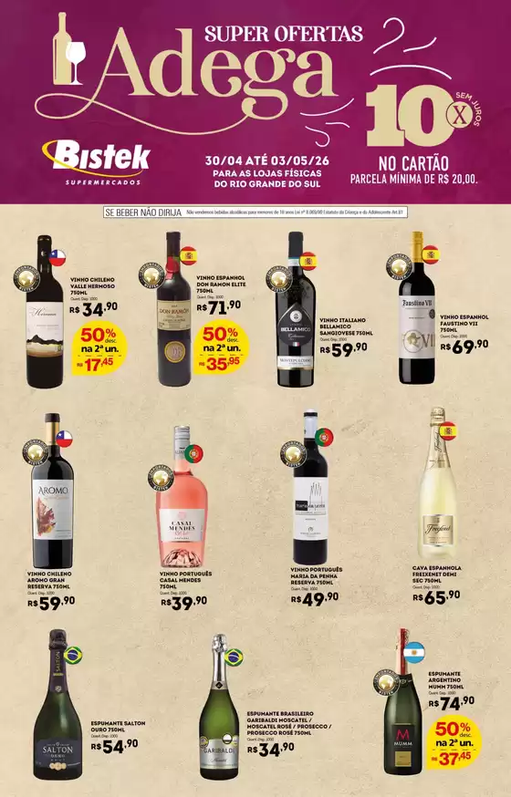 Catálogo Bistek Supermercados | Promoções especiais em andamento | 2026-04-30T00:00:00.000Z - 2026-05-03T00:00:00.000Z
