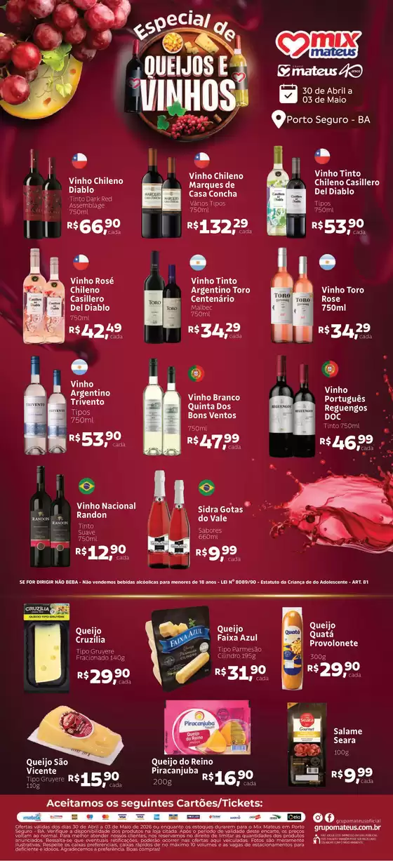 Catálogo Supermercados Mateus | Queijos e Vinhos | 2026-04-30T00:00:00.000Z - 2026-05-03T00:00:00.000Z