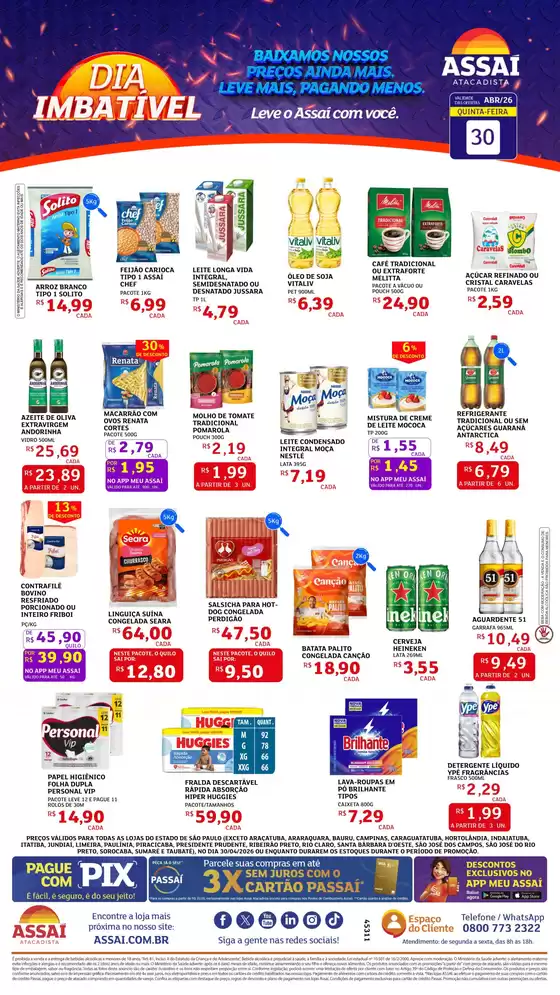 Catálogo Assaí Atacadista | Encarte Assaí Atacadista 45311 | 2026-04-30T00:00:00.000Z - 2026-04-30T00:00:00.000Z