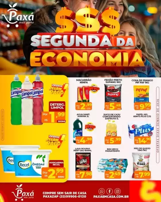 Catálogo Paxá Supermercados | Segunda Da Economia | 2026-05-04T00:00:00.000Z - 2026-05-04T00:00:00.000Z