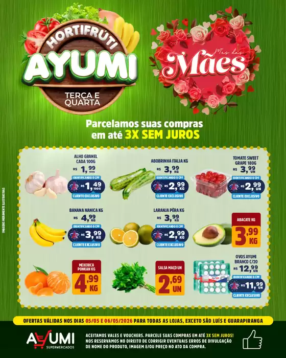 Catálogo Ayumi Supermercados | Encarte Ayumi Supermercados | 2026-05-05T00:00:00.000Z - 2026-05-06T00:00:00.000Z