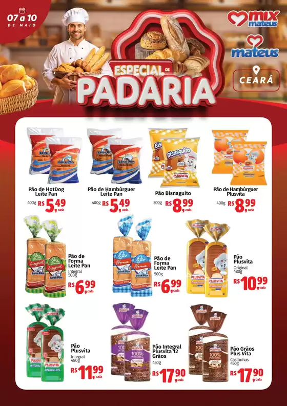 Catálogo Supermercados Mateus | Especial de Padaria | 2026-05-07T00:00:00.000Z - 2026-05-10T00:00:00.000Z
