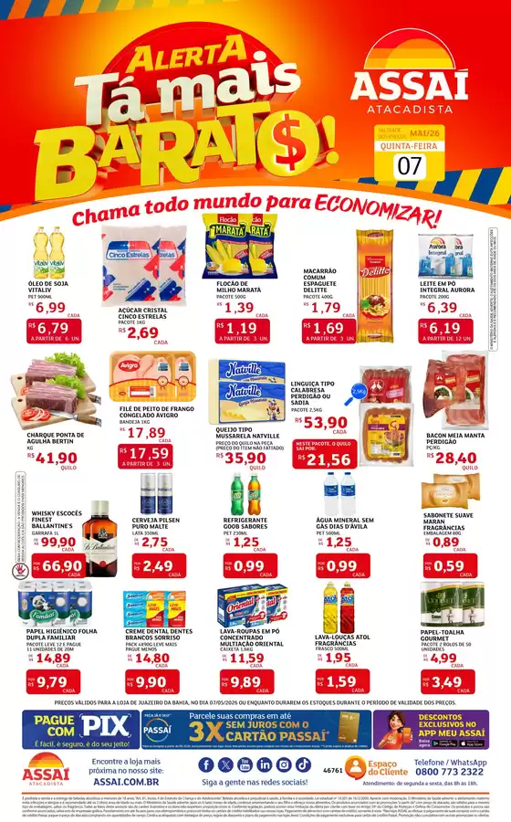 Catálogo Assaí Atacadista | Encarte Assaí Atacadista 46761-915 | 2026-05-07T00:00:00.000Z - 2026-05-07T00:00:00.000Z